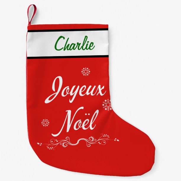 Joyeux Noel French Louisiana Cajun Merry Christmas Small Christmas Stocking