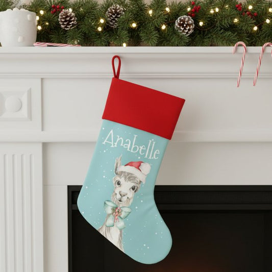 Llama Alpaca Adorable Personalized Christmas Stocking