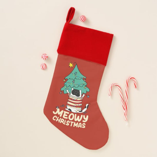 Meowy Christmas Funny Cat Lover Stocking