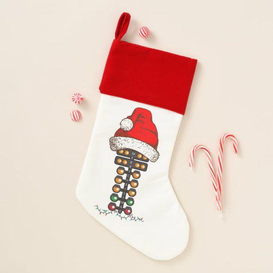 Merry Christmas Drag Racing Christmas Tree Stocking
