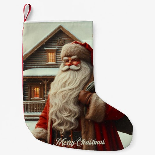 Merry Christmas vintage Santa Small Christmas Stocking