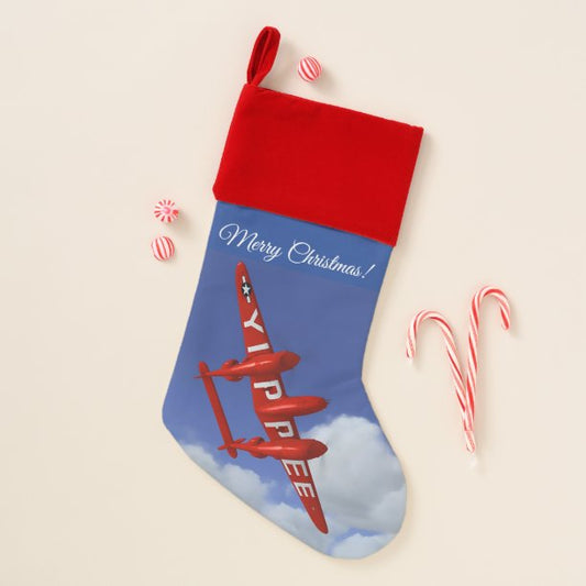 Merry Christmas Yippee P-38 Stocking