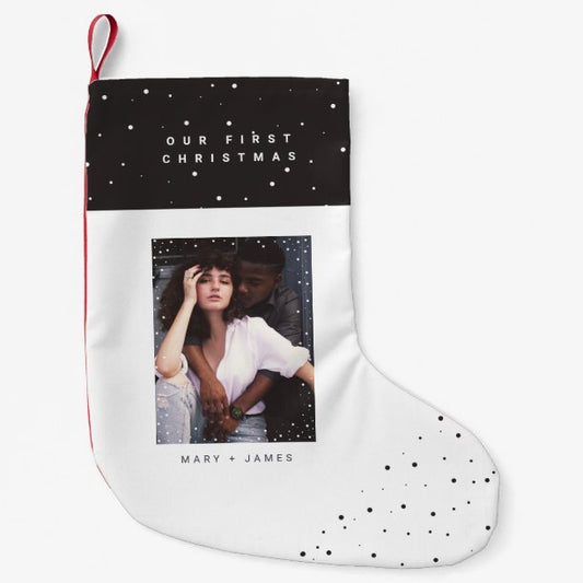 Minimalist Typewriter Merry and Married Small Ch Christmas Stocking