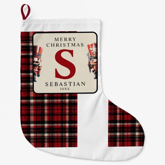 Monogram Christmas Nutcracker Christmas Large Christmas Stocking