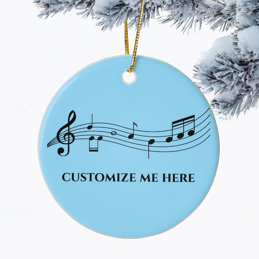 Musical Notes Band Choir Teacher Custom Christmas Ceramic Ornament