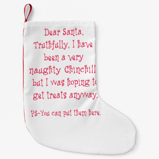 Naughty Chinchilla Small Christmas Stocking