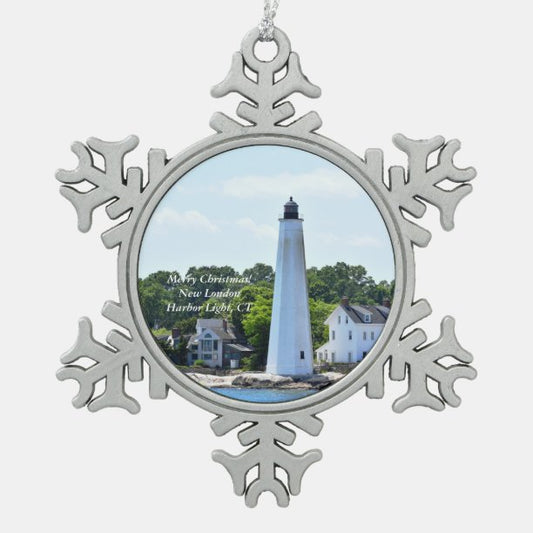 New London Harbor Light, CT Christmas ornament