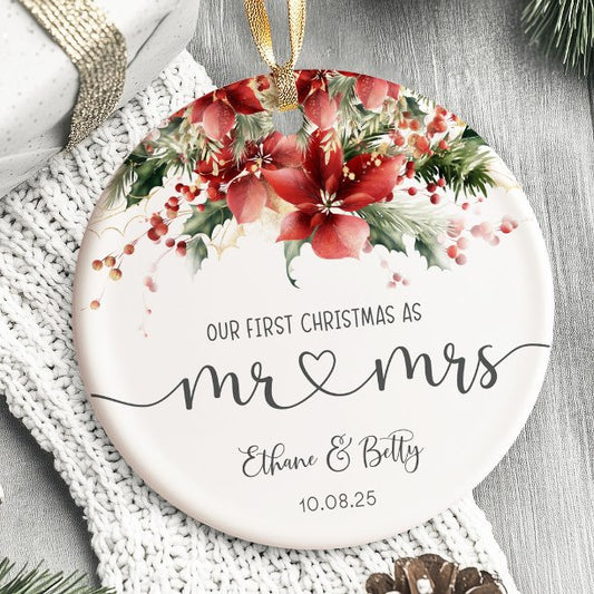 Our First Christmas Married Ornament Mr&Mrs