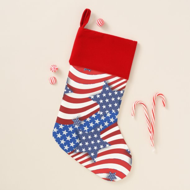 Patriotic Stars & Stripes Christmas Stocking
