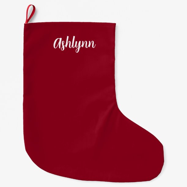 Personalized Burgundy Large Christmas Stocking