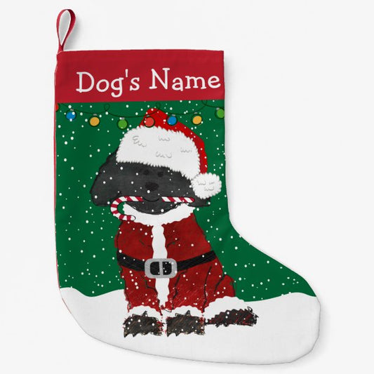 Personalized Christmas Labradoodle Santa Claus Small Christmas Stocking