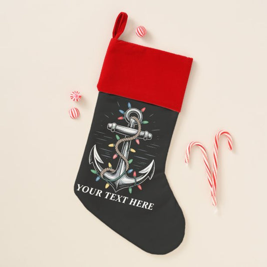 Personalized Christmas Lights Boating Sailing Stocking