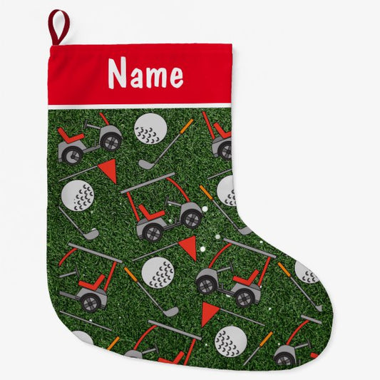 Personalized Golf Christmas Gifts Golf themed Large Christmas Stocking