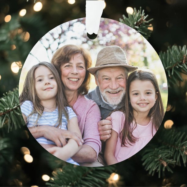 Personalized Grandparents Photo Christmas Ornament