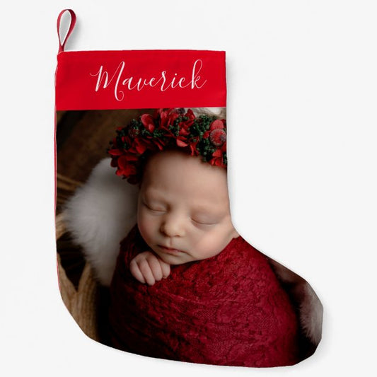 Personalized Photo and Name Christmas Stocking