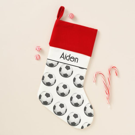 Personalized soccer ball Christmas stocking