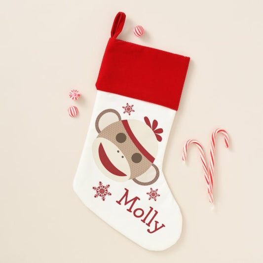 Personalized Sock Monkey Christmas Stocking
