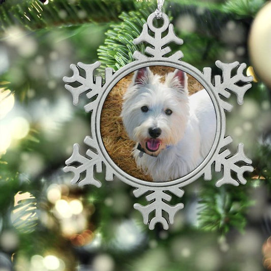 Pet Photo Template Pewter Christmas Tree Ornament
