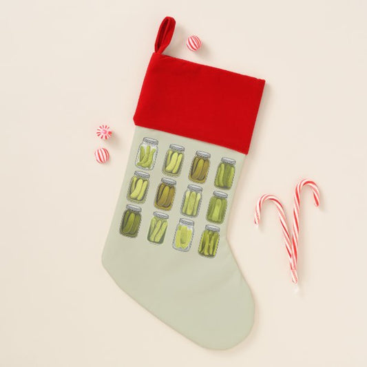 Pickle Lover Vintage Canned Pickles Jar Christmas Stocking