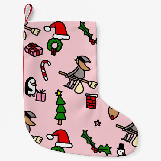 pink christmas befana small christmas stocking