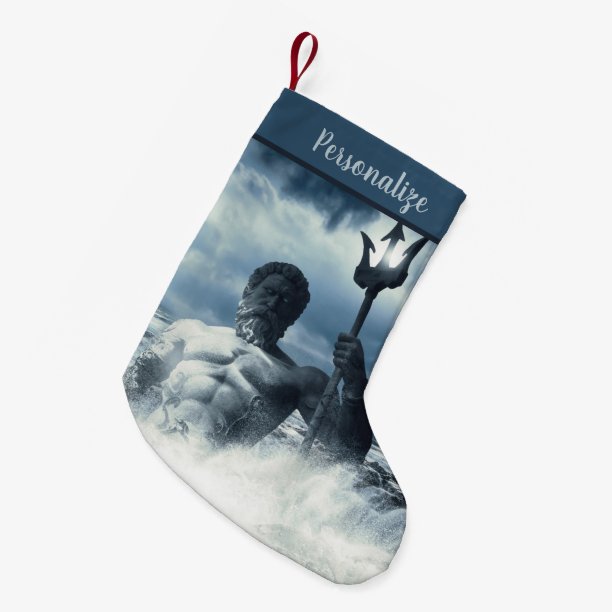 Poseidon Greek God Mythology Christmas Holiday Small Christmas Stocking