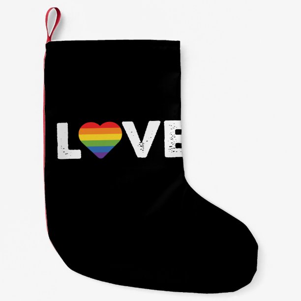 Pride Love is Love Gay Equality Rainbow LGBTQ Small Christmas Stocking