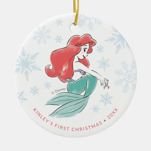 Princess Ariel Baby's First Christmas Ceramic Ornament