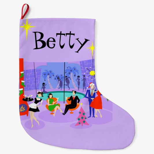 Retro Tropical Christmas Party Stocking