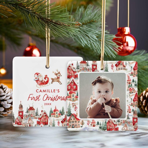 Santa Baby 1st Christmas Photo Ornament