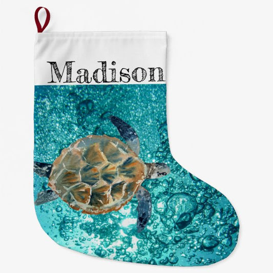 Sea Turtle Ocean Large Christmas Stocking