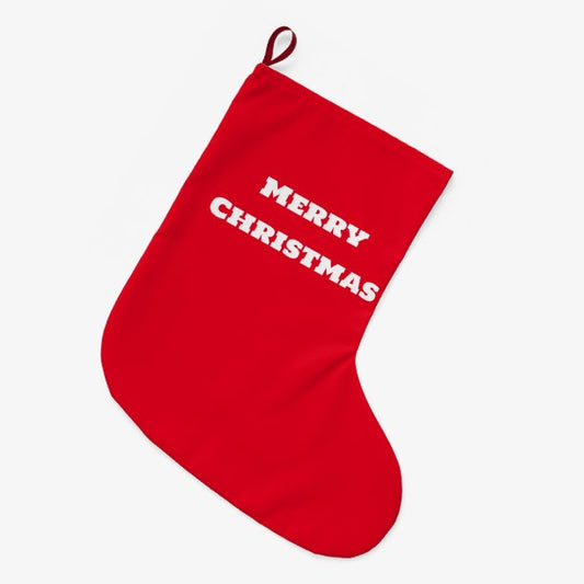 Simple minimal elegant custom merry Christmas Chri Large Christmas Stocking