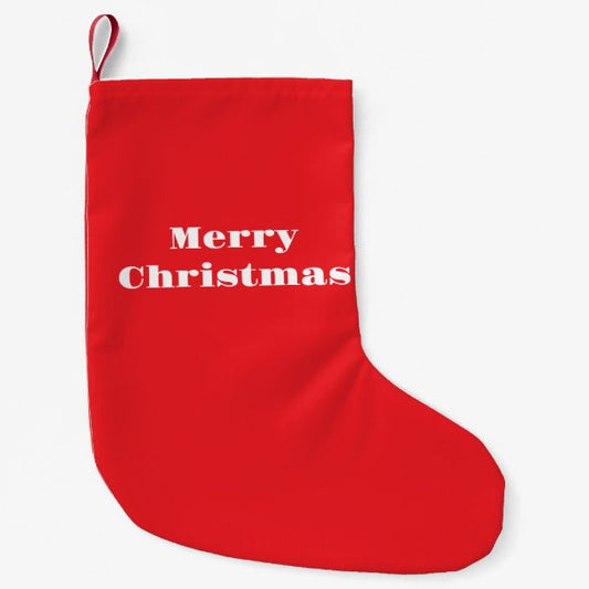 Simple minimal elegant custom merry Christmas Chri Small Christmas Stocking