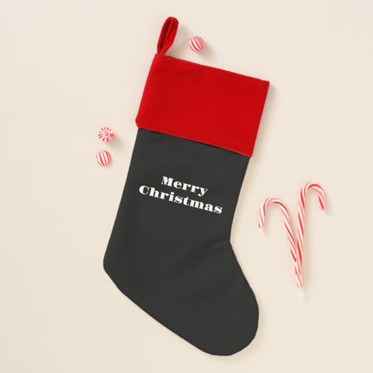 Simple minimal elegant custom merry Christmas Chri Stocking