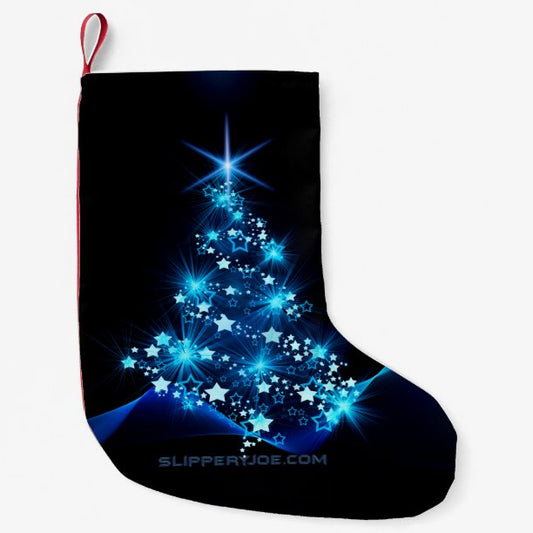 SlipperyJoe's stylized glowing Christmas tree brig Small Christmas Stocking