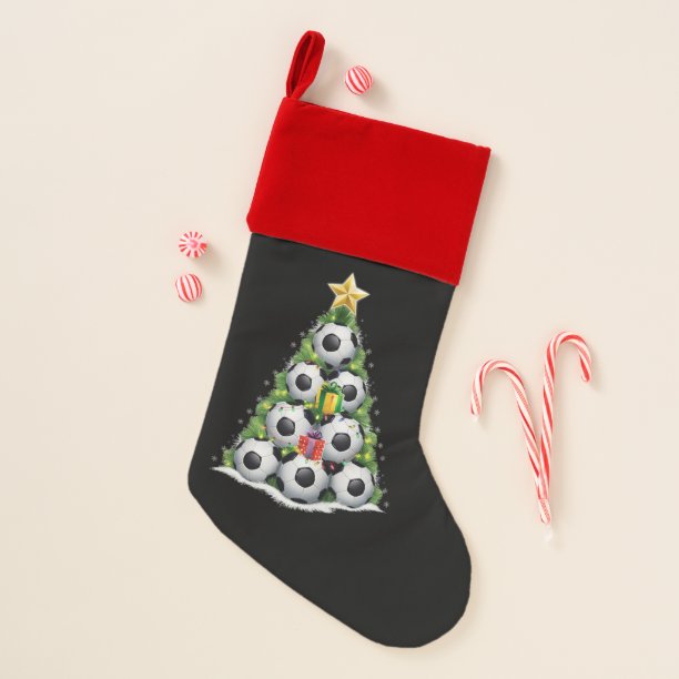 Soccer Christmas Tree Xmas Player Boys Stocking