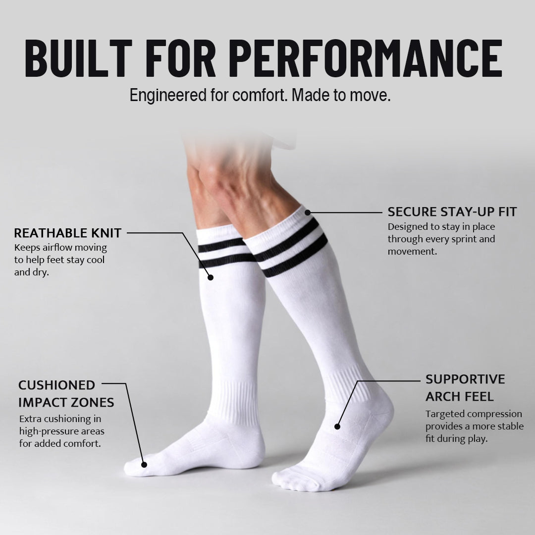 Classic Sports Athletic Breathable Unisx High-Top Soccer Socks