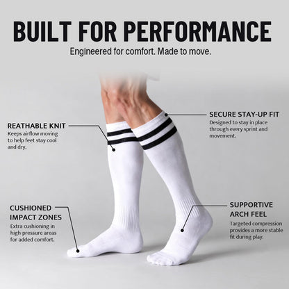 Classic Sports Athletic Breathable Unisx High-Top Soccer Socks
