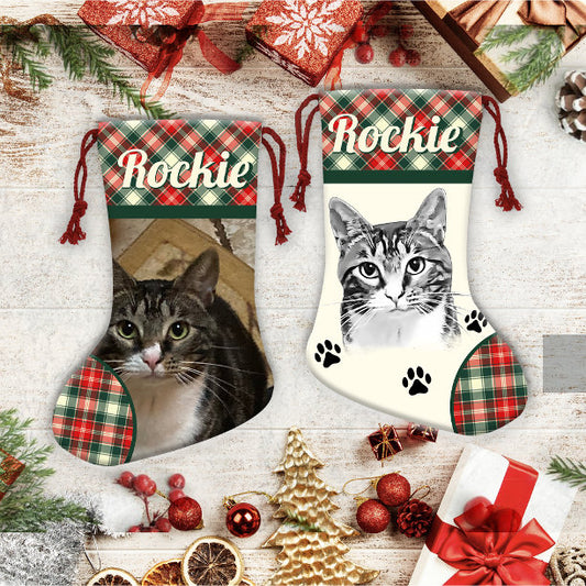 Tabby Cat Personalized Christmas Stocking
