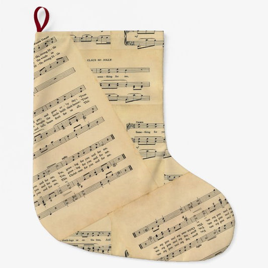 Vintage Christmas Sheet Music Christmas Stocking