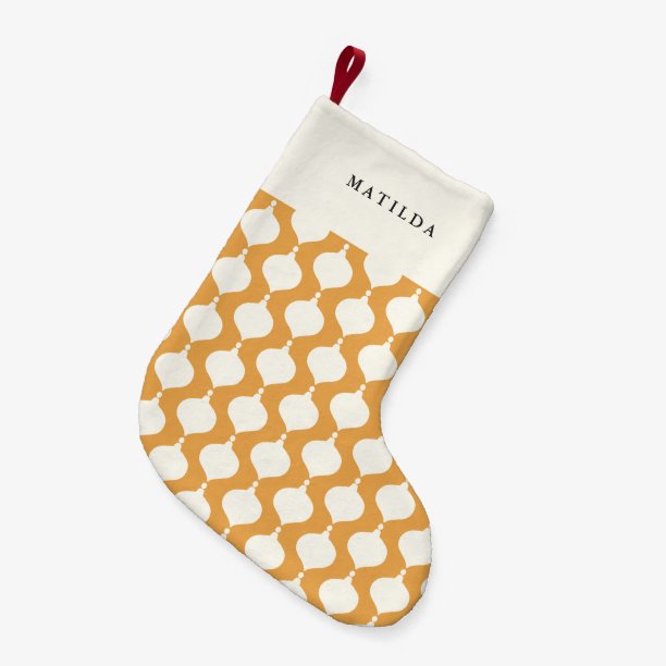 Vintage retro bauble personalised gift christmas small christmas stocking
